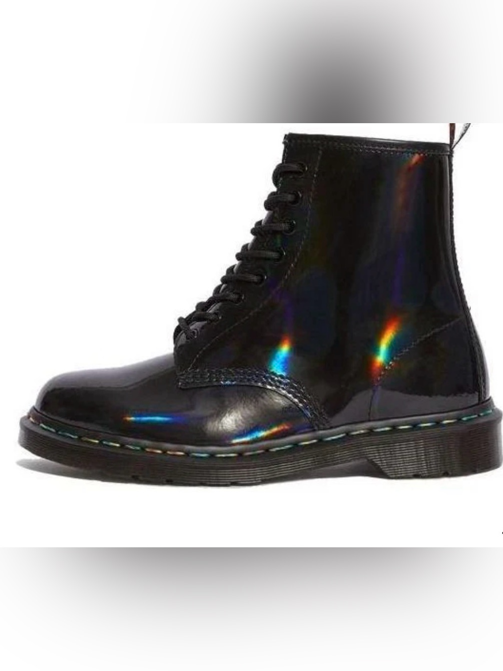 Dr. Martens Women's Black Holographic Lace-Up Boots
